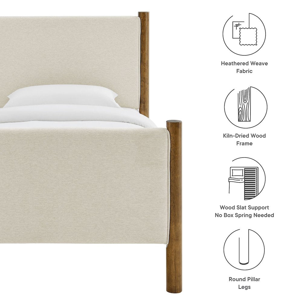 Maven Twin Size Fabric Upholstered Platform Bed