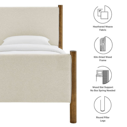 Maven Twin Size Fabric Upholstered Platform Bed