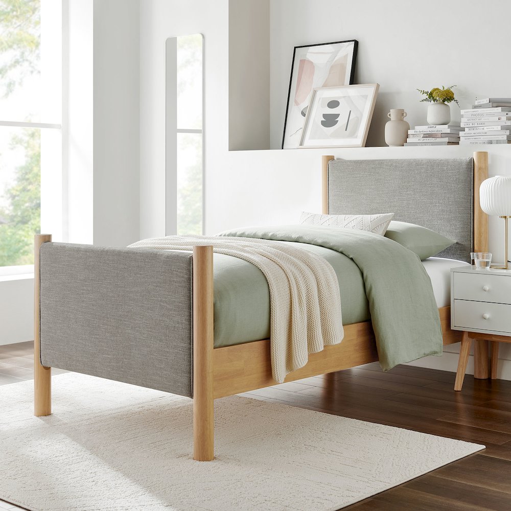 Maven Twin Size Fabric Upholstered Platform Bed