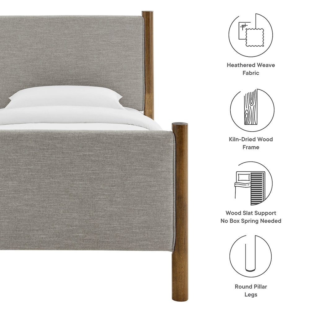 Maven Twin Size Fabric Upholstered Platform Bed