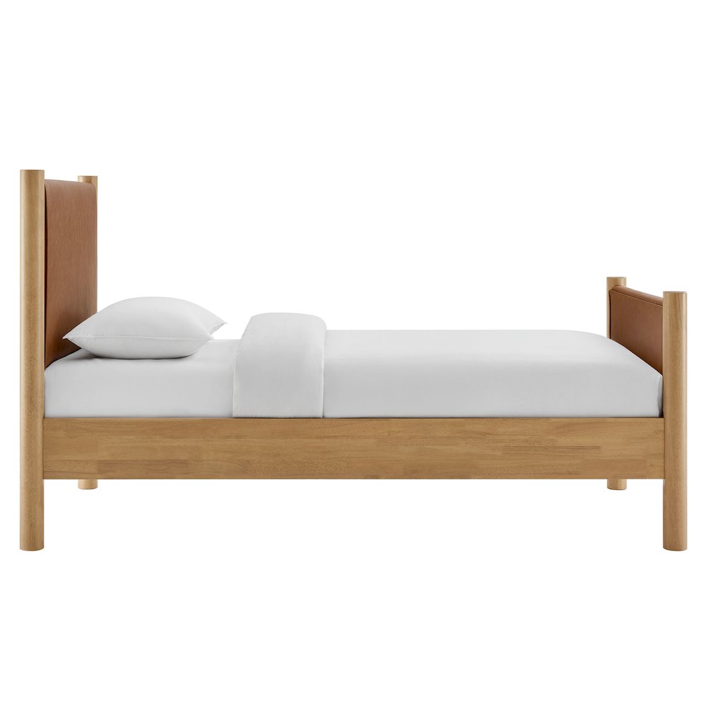 Maven Twin Size Vegan Leather Upholstered Platform Bed