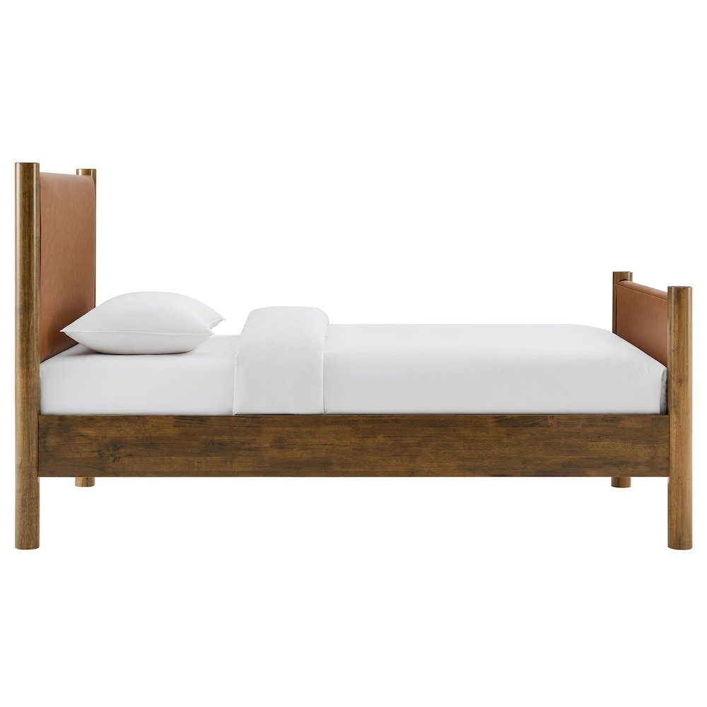 Maven Twin Size Vegan Leather Upholstered Platform Bed