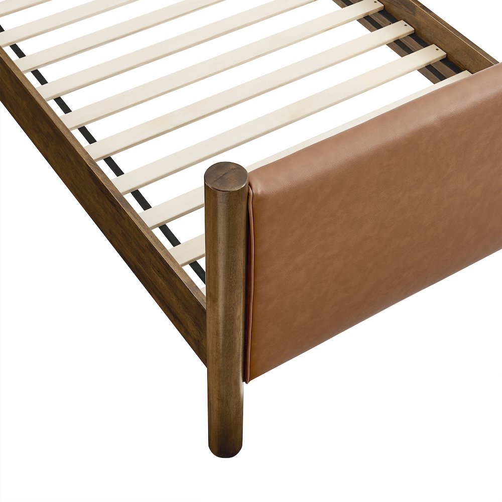 Maven Twin Size Vegan Leather Upholstered Platform Bed