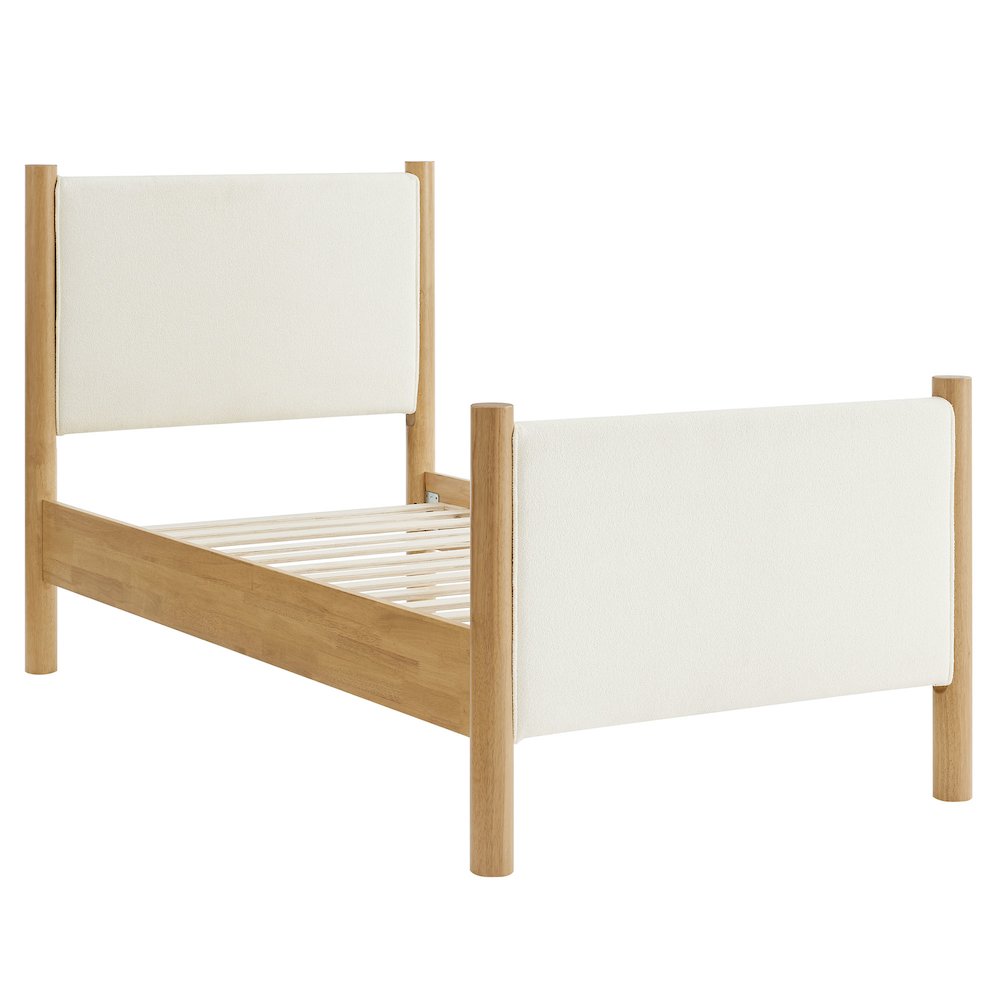 Maven Twin Size Boucle Upholstered Platform Bed