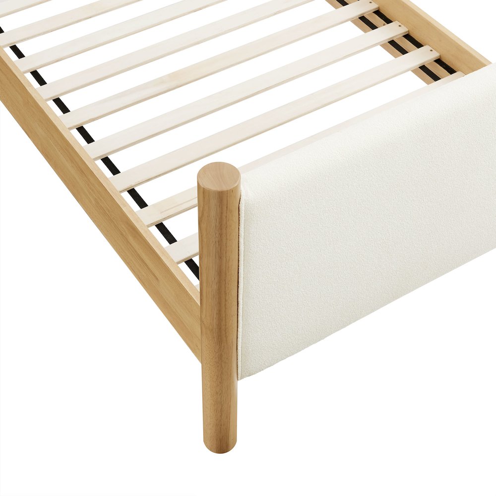 Maven Twin Size Boucle Upholstered Platform Bed