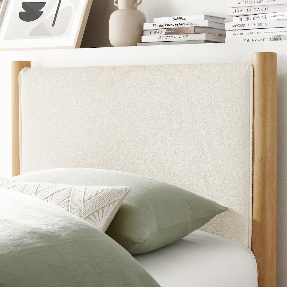 Maven Twin Size Boucle Upholstered Platform Bed