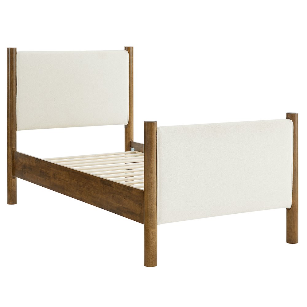 Maven Twin Size Boucle Upholstered Platform Bed