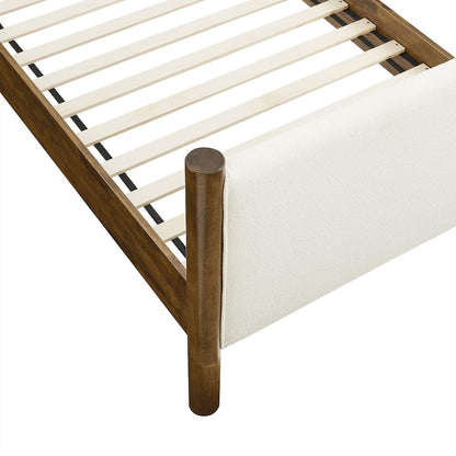 Maven Twin Size Boucle Upholstered Platform Bed