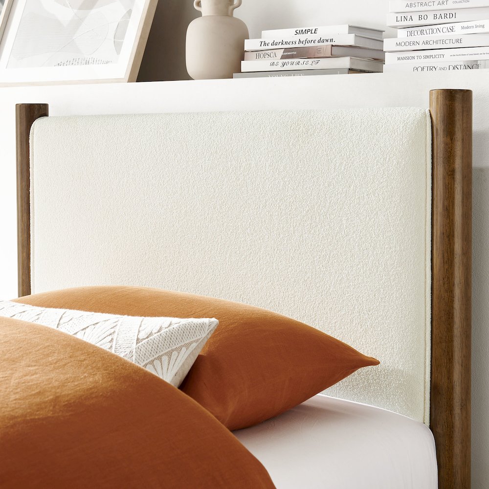 Maven Twin Size Boucle Upholstered Platform Bed