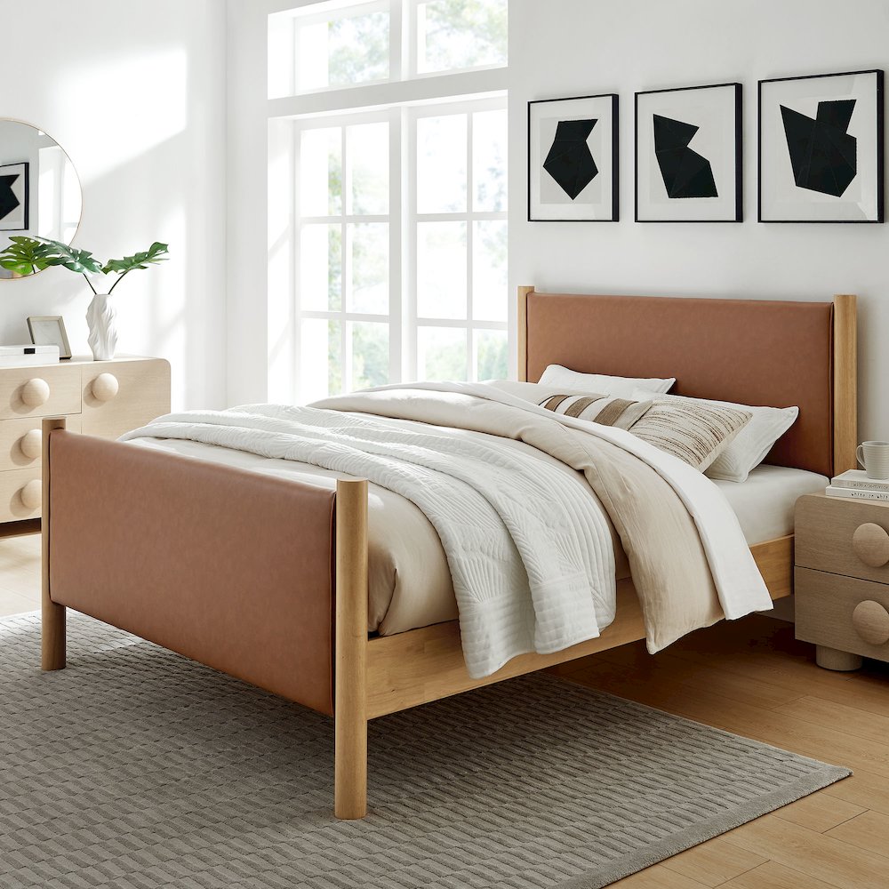 Maven Full Size Vegan Leather Upholstered Platform Bed