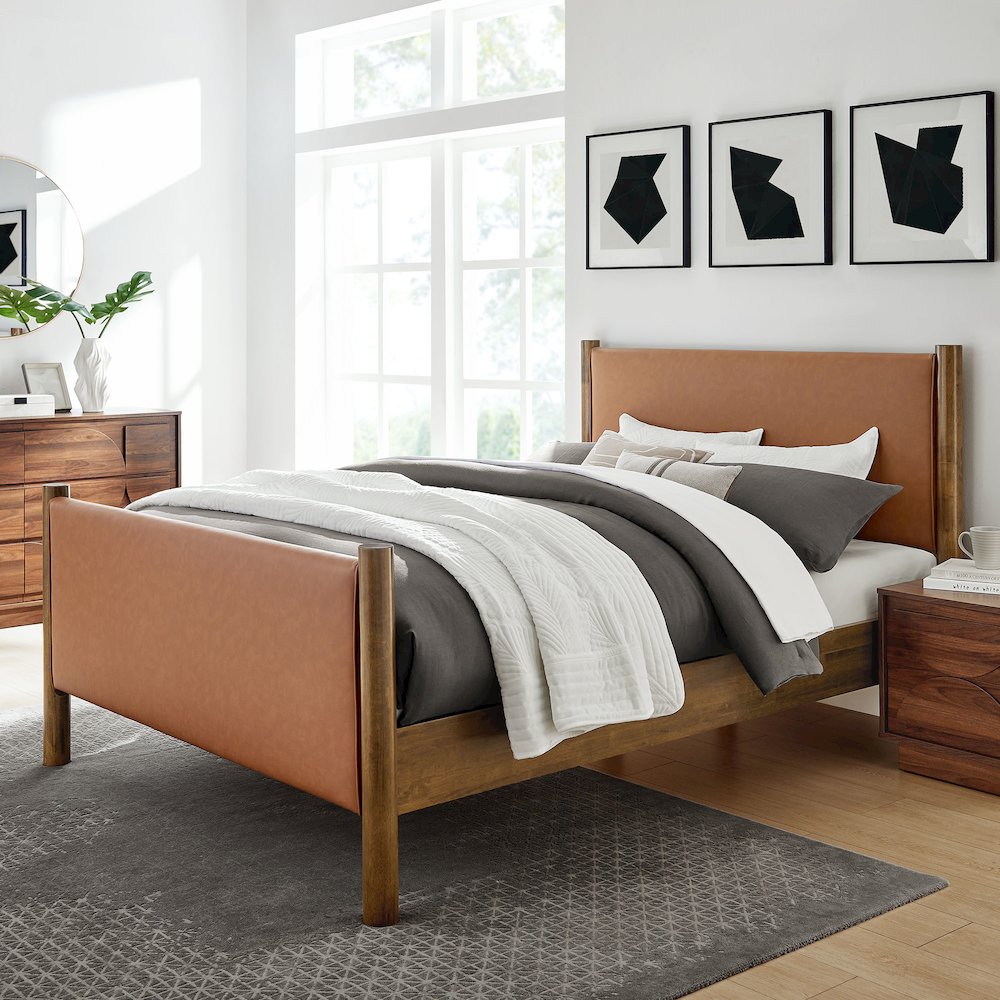 Maven Full Size Vegan Leather Upholstered Platform Bed