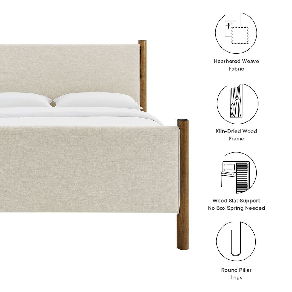 Maven Queen Size Fabric Upholstered Platform Bed