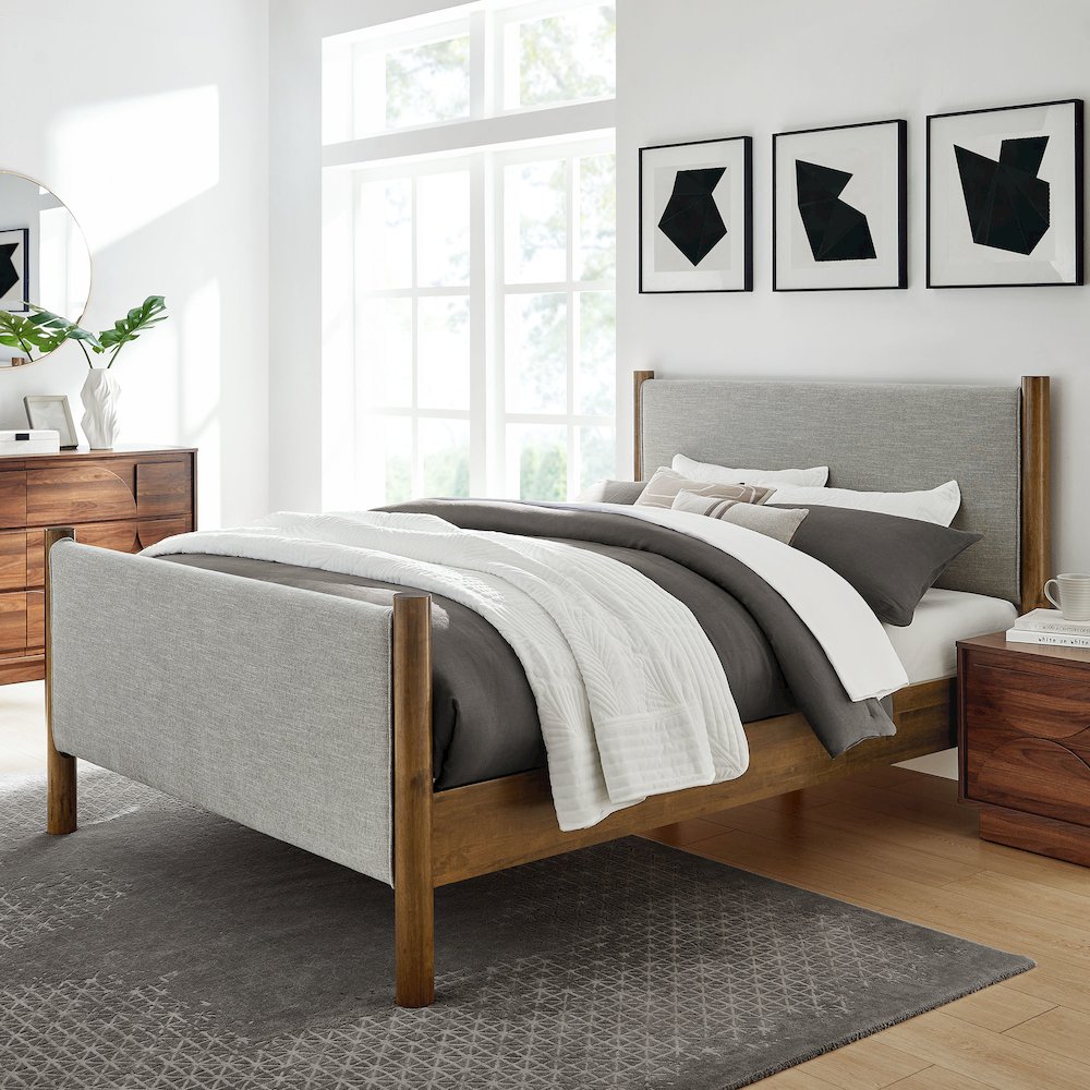 Maven Queen Size Fabric Upholstered Platform Bed