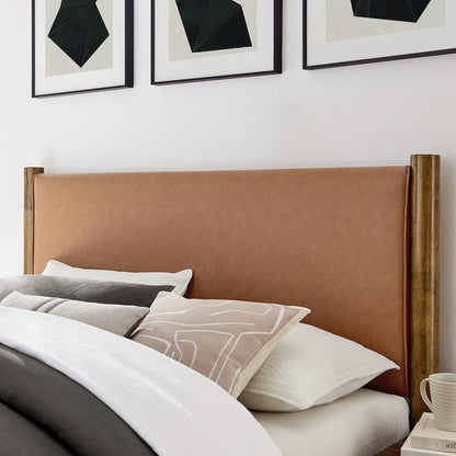 Maven Queen Size Vegan Leather Upholstered Platform Bed