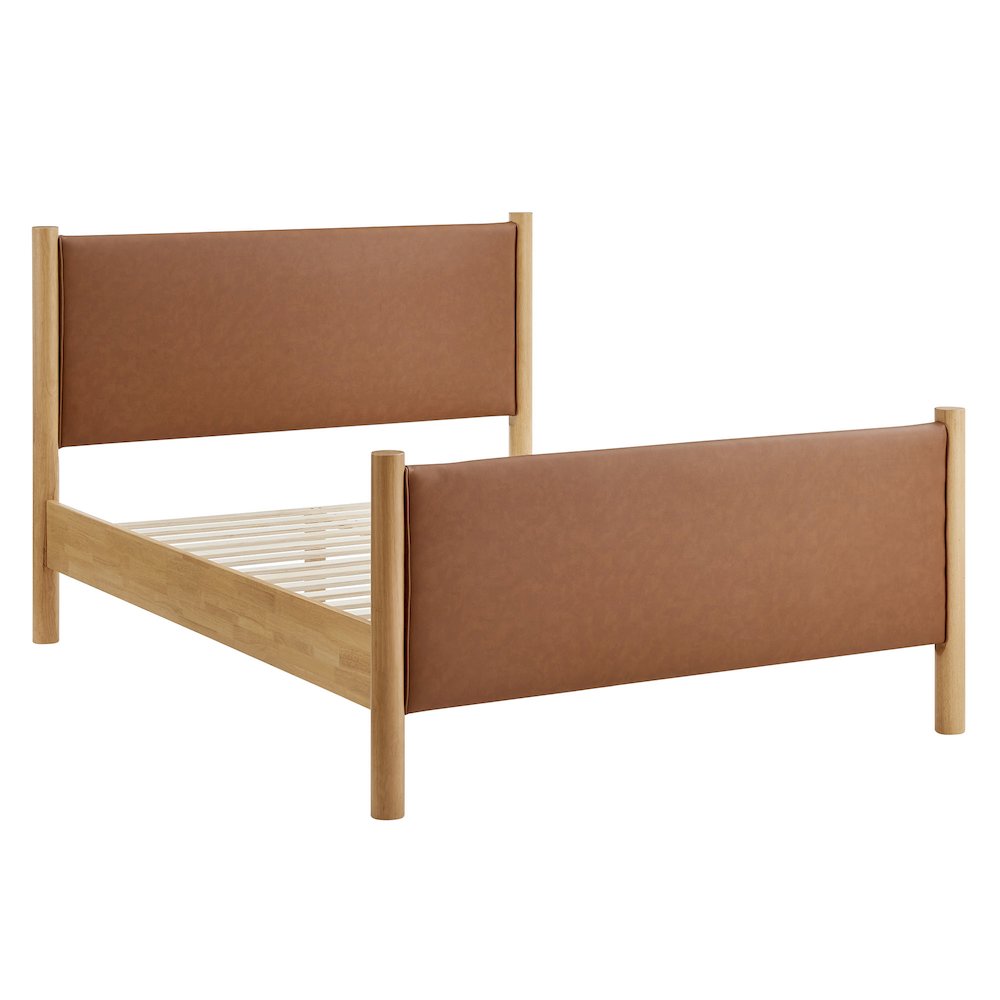Maven King Size Vegan Leather Upholstered Platform Bed