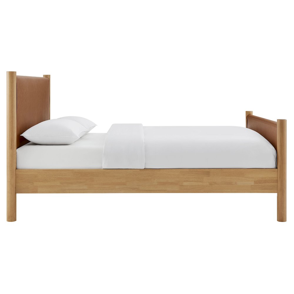Maven King Size Vegan Leather Upholstered Platform Bed