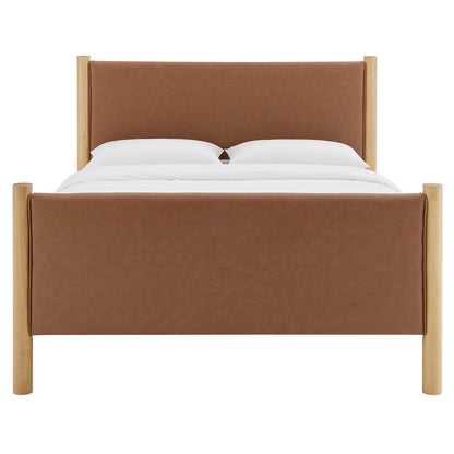 Maven King Size Vegan Leather Upholstered Platform Bed