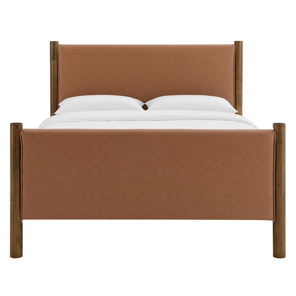 Maven King Size Vegan Leather Upholstered Platform Bed
