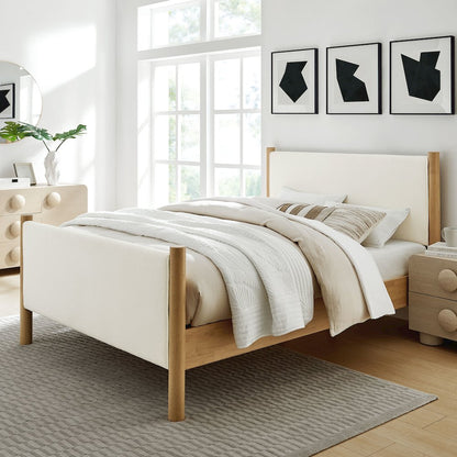 Maven King Size Boucle Upholstered Platform Bed