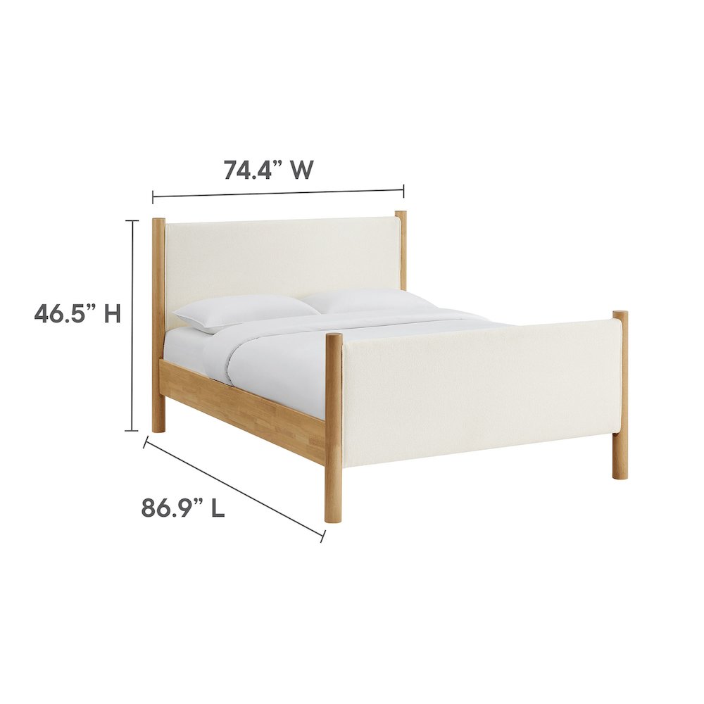Maven King Size Boucle Upholstered Platform Bed