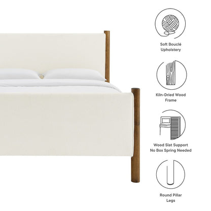 Maven King Size Boucle Upholstered Platform Bed