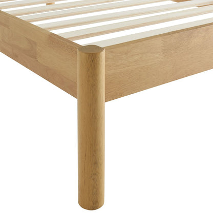 Olea Channel Tufted Boucle Solid Wood Twin Platform Bed