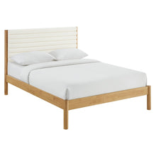 Olea Channel Tufted Boucle Solid Wood Full Platform Bed