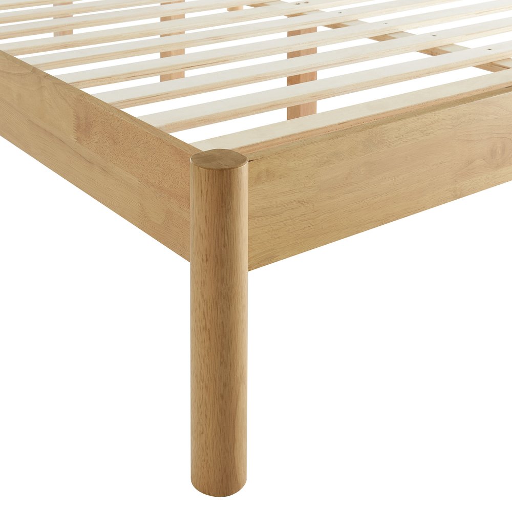 Olea Channel Tufted Boucle Solid Wood Full Platform Bed
