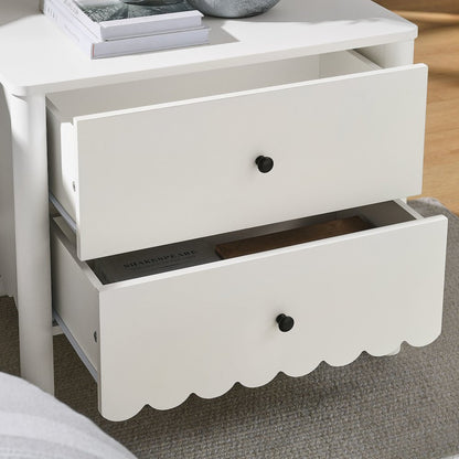 Emmeline Scalloped 2-Drawer Nightstand