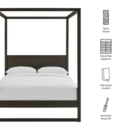 Alva Queen Wood Canopy Platform Bed