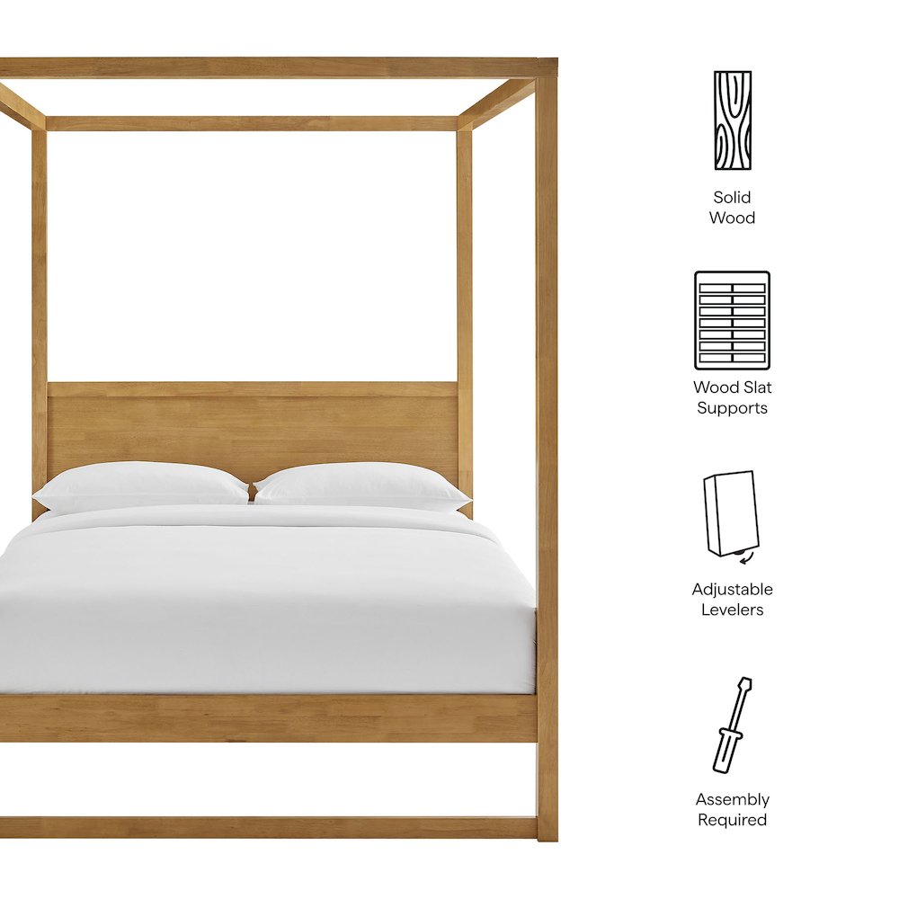 Alva King Wood Canopy Platform Bed