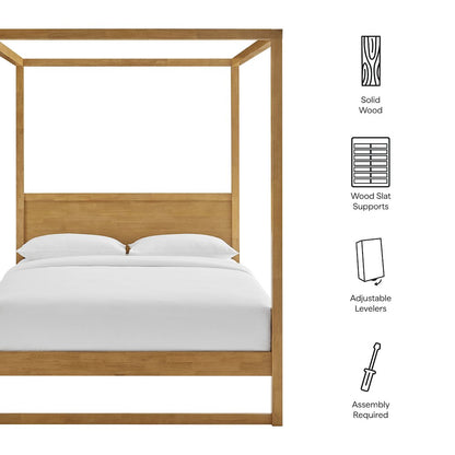 Alva King Wood Canopy Platform Bed
