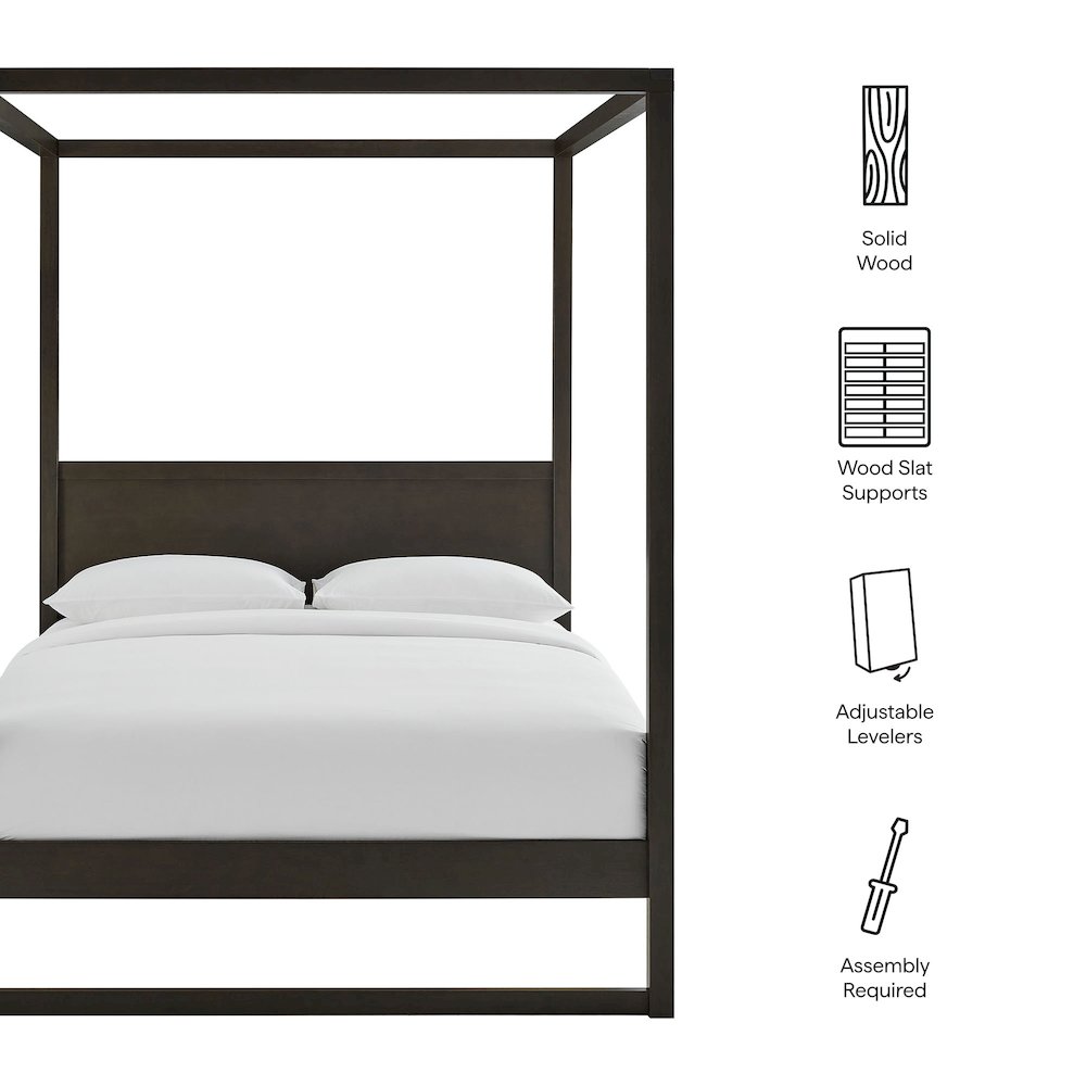 Alva King Wood Canopy Platform Bed
