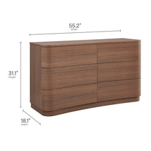 Mirae 6-Drawer Curved Dresser