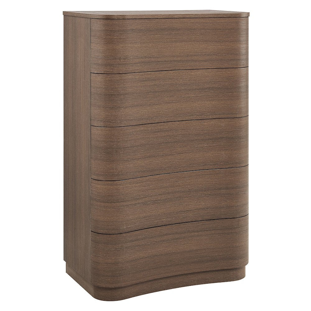 Mirae 5-Drawer Curved Dresser Chest of Drawers