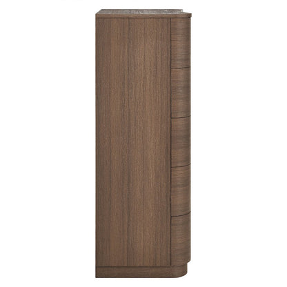 Mirae 5-Drawer Curved Dresser Chest of Drawers