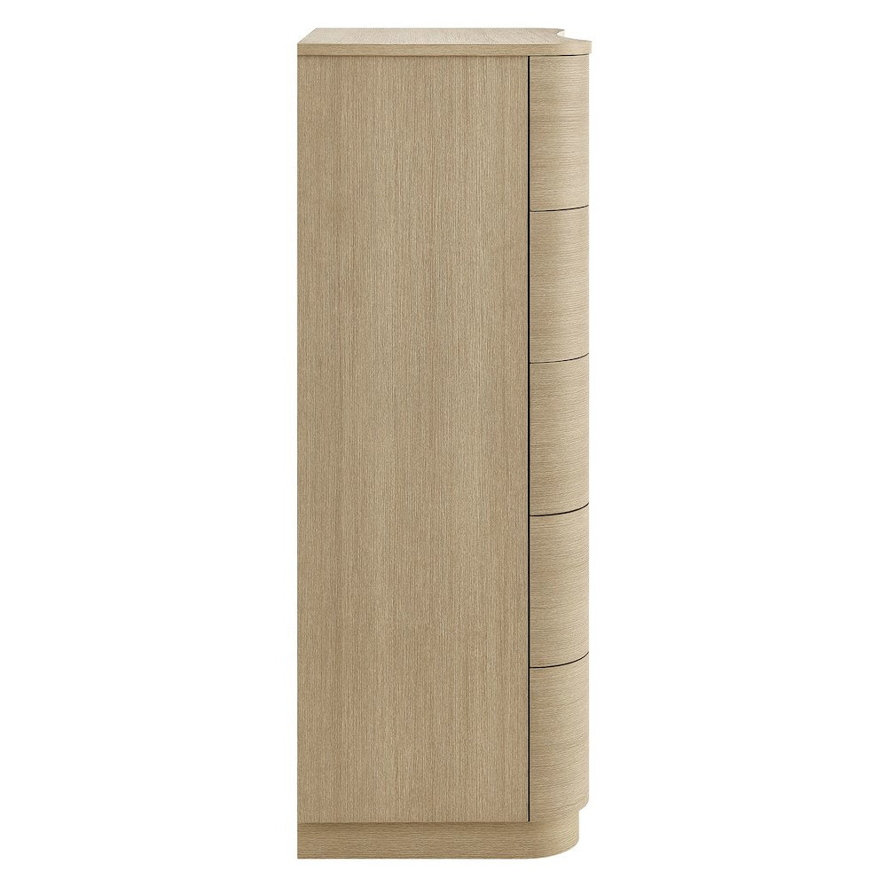 Mirae 5-Drawer Curved Dresser Chest of Drawers