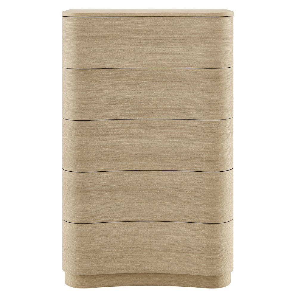 Mirae 5-Drawer Curved Dresser Chest of Drawers