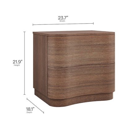 Mirae 2-Drawer Curved Nightstand