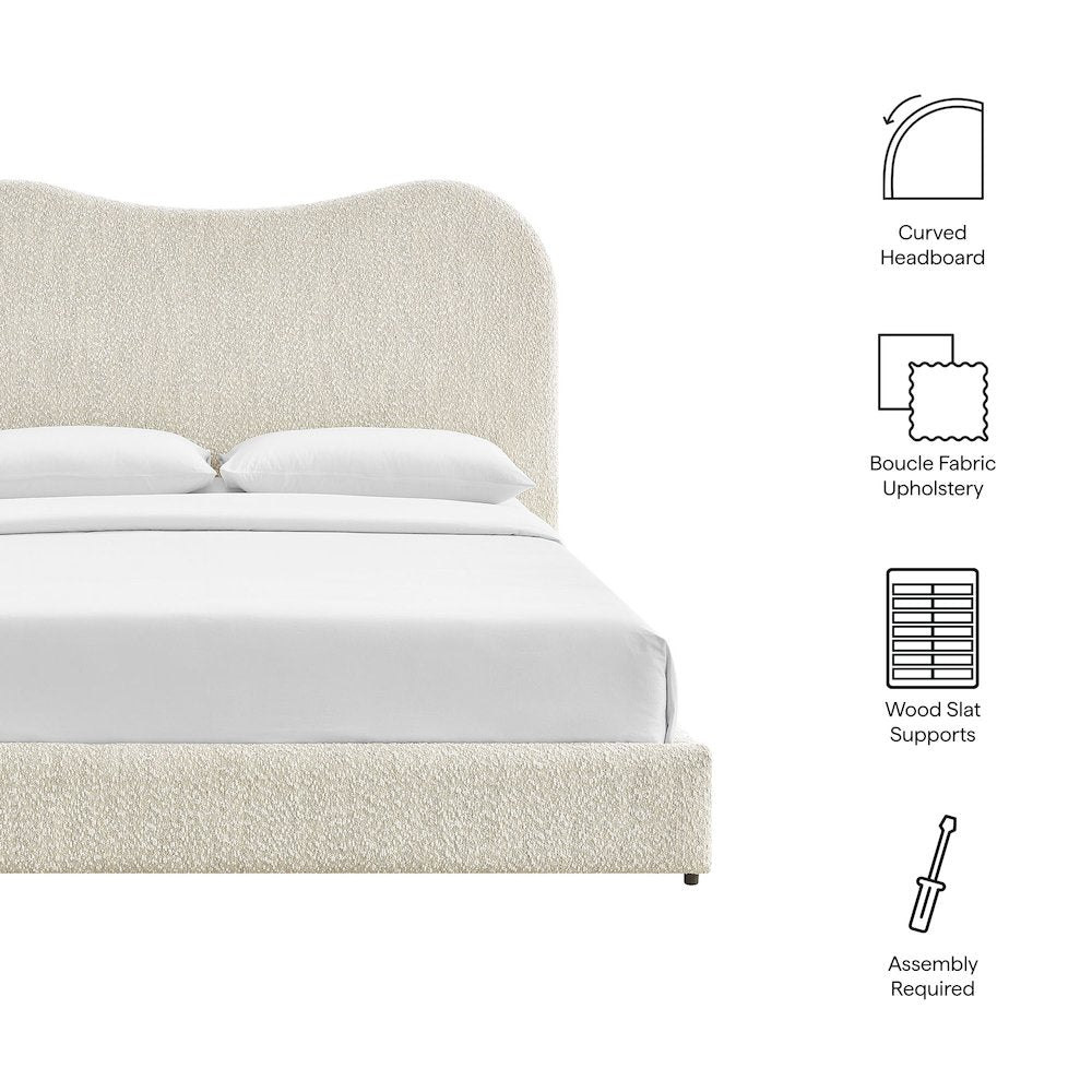 Seluna Boucle Queen Platform Bed
