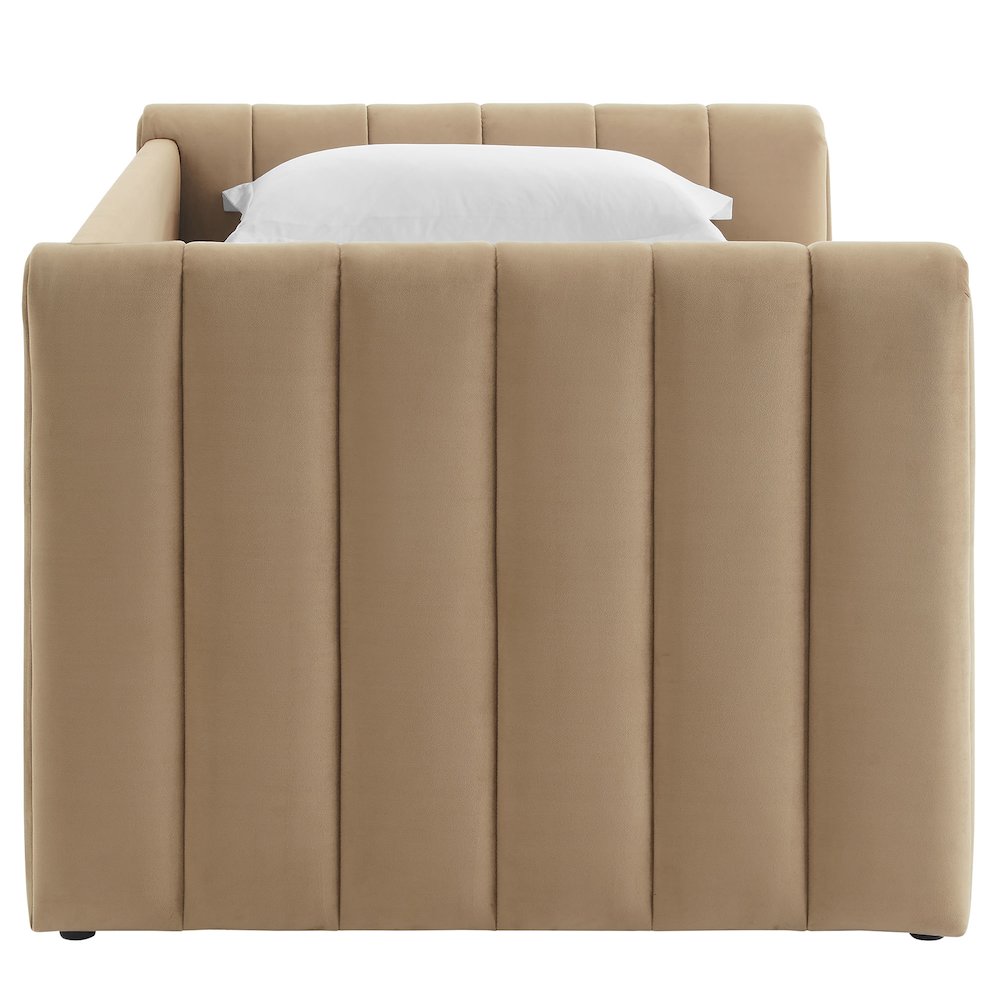 Veyla Channel Tufted Performance Velvet Twin Daybed With Trundle