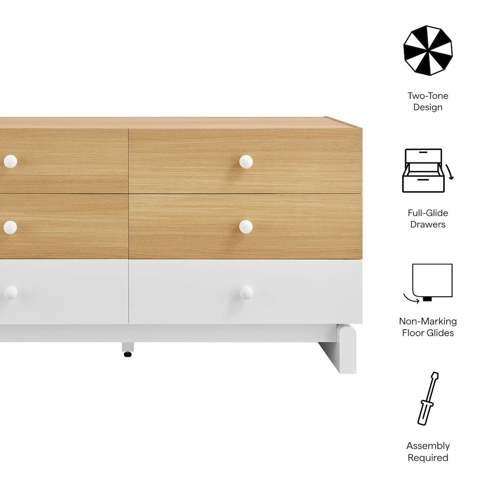 Nolia 6-Drawer Color Block Dresser