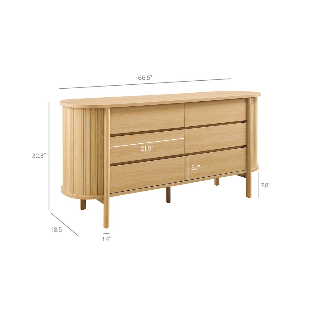 Cadence 6-Drawer Curved Dresser
