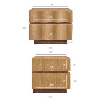 Isola 2 Drawer Nightstand