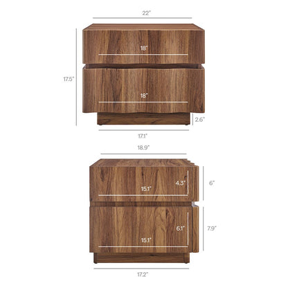 Isola 2 Drawer Nightstand