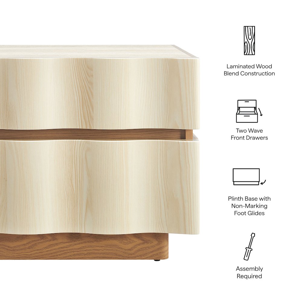 Isola 2 Drawer Nightstand