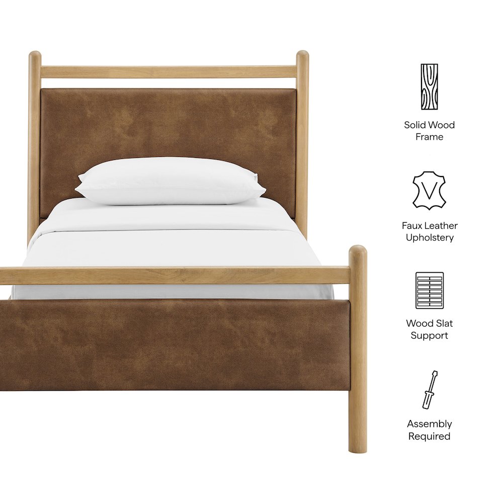Ginny Twin Size Vegan Leather Platform Bed Frame
