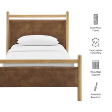 Ginny Twin Size Vegan Leather Platform Bed Frame
