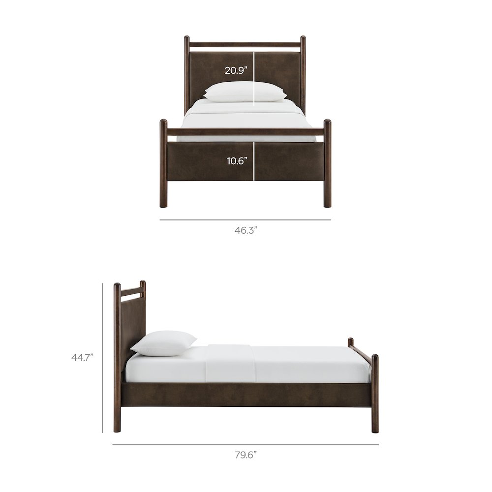 Ginny Twin Size Vegan Leather Platform Bed Frame