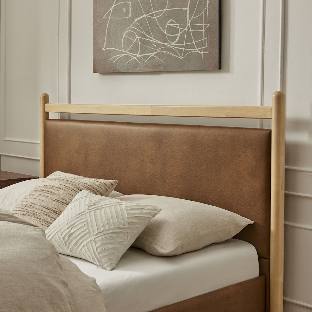 Ginny Full Size Vegan Leather Platform Bed Frame